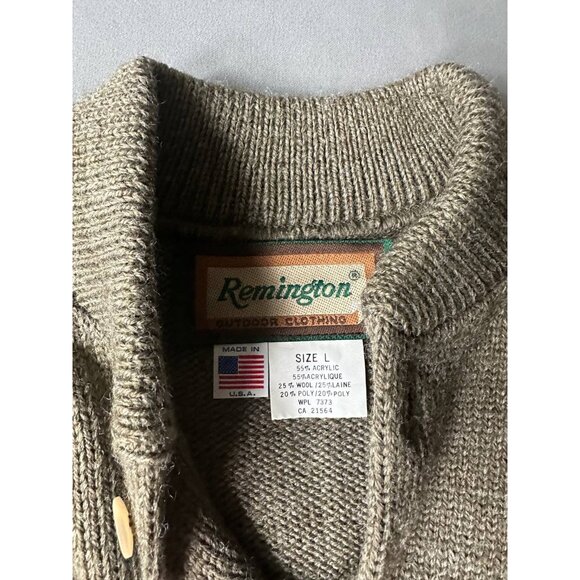 Vintage Remington Wool Blend Sweater Wind Stopper Gore Size Large Made in USA - Picture 3 of 6